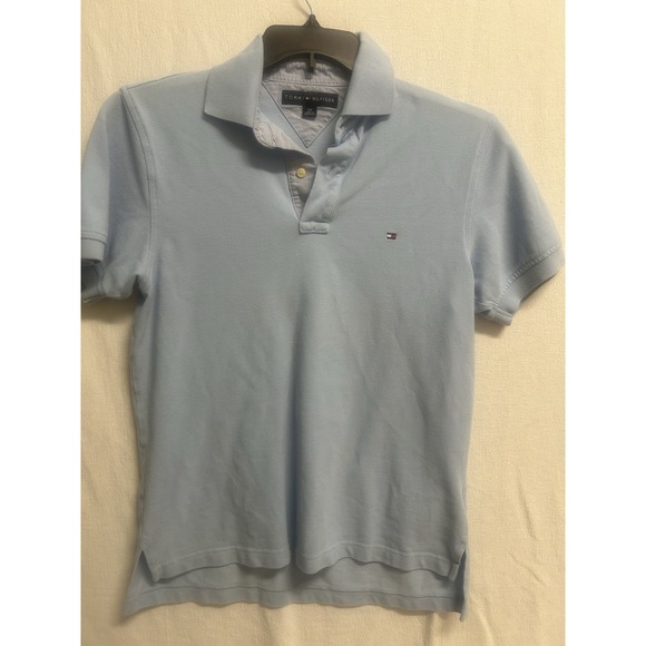 Tommy Hilfiger Men's Polo Shirt (Small) Custom Fit S/P Carolina Blue 100% Cotton - Picture 1 of 4